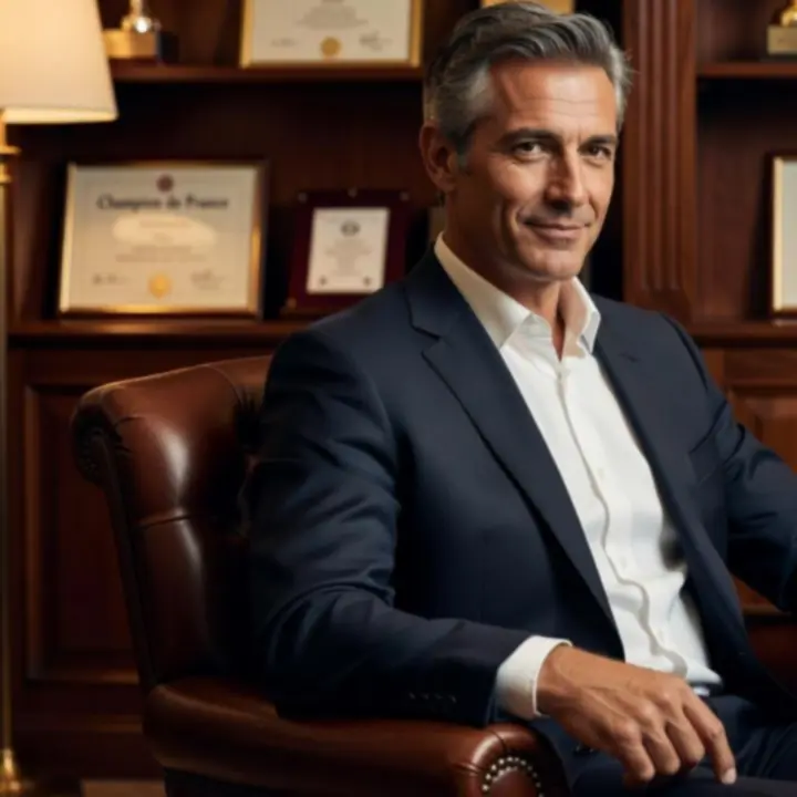 Portrait d'un joueur de cartes interviewé dans l'espace média d'un casino
