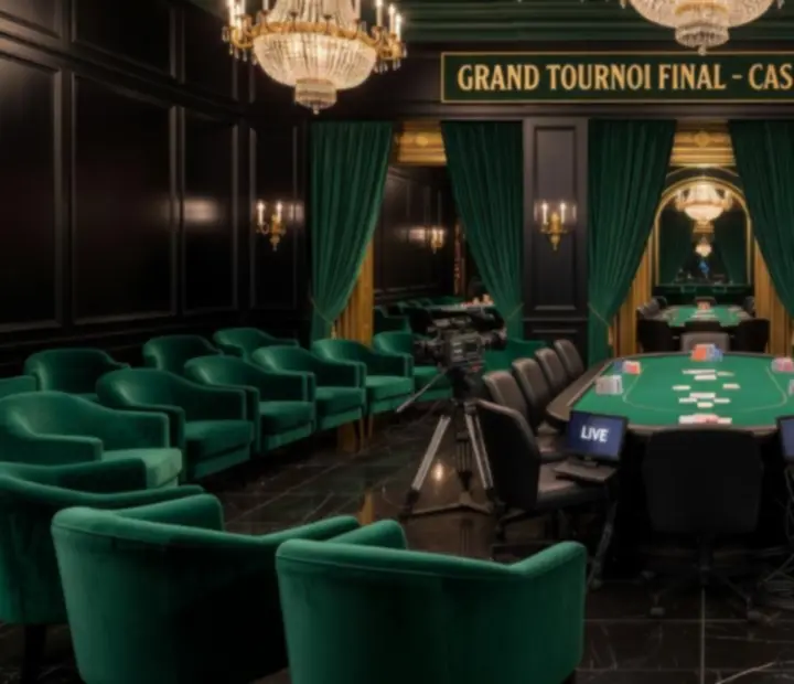 Vue panoramique d'une arène de table finale dans un casino français