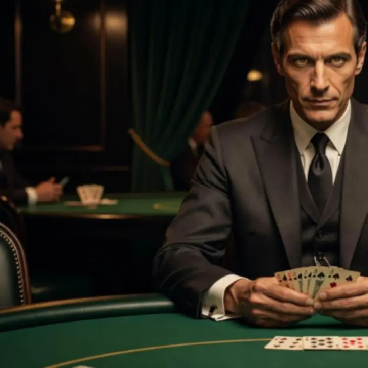 Portrait d’une joueuse professionnelle en salle de tournoi de cartes.